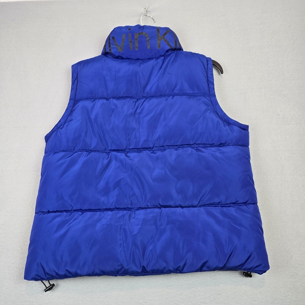 Calvin Klein Blue Puffer Vest Women's Large Quilted Full Zip Lightweight Vest - Picture 3 of 10